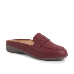 Fausto Women's Maroon Mule Shoes image 2
