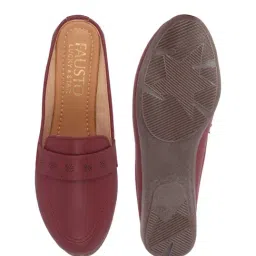 Fausto Women's Maroon Mule Shoes image 3