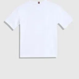 TOMMY HILFIGER Boys White Cotton Solid T-Shirt image 2