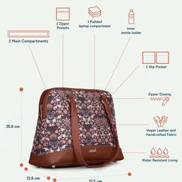 ZOUK Floral Printed Structured Shoulder Bag image 5