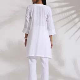 trueBrowns Checked Pure Cotton Tunic With Trousers Co-Ords image 4