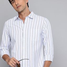 Flying Machine Slim Fit Vertical Stripes Pure Cotton Casual Shirt-picture-24