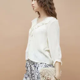 Fame Forever By Lifestyle Beige Regular Fit Top image 3