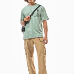 Bewakoof Granite Green Lost Harbor Graphic Printed Relaxed Fit T-Shirt image 5