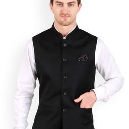 GRACYSHADE Mandarin Collar Cotton Nehru Jacket-picture-33