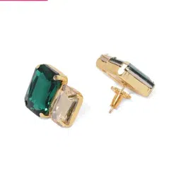 Zaveri Pearls Green & Golden Alloy Drop Earrings-image-47