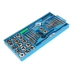 uptodateprouducts Tap and Die Set Masonry 3 to 12 mm Dia. Chrome Finish High-Quality Steel (Set of 40 Pcs) image 4