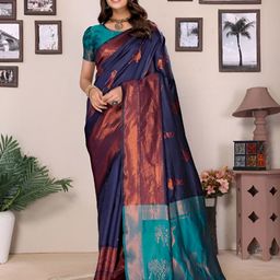 Vastravatika Woven Design Ethnic Motifs Zari Kanjeevaram Saree-picture-42