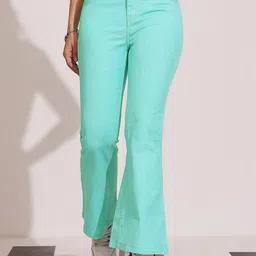 DOLCE CRUDO Women Bootcut High-Rise Light Fade Stretchable Jeans-picture-39