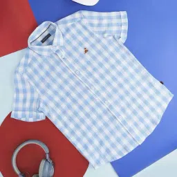 Pantaloons Junior Blue Cotton Chequered Shirt-picture-26