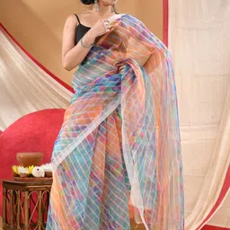 DESH BIDESH Poly Chiffon Bandhani Saree-picture-17