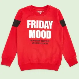 Pantaloons Junior Red & White Cotton Printed Full Sleeves Sweatshirt-picture-33