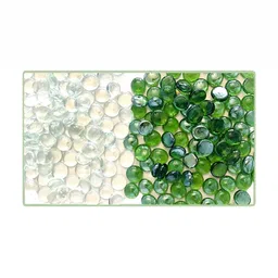 VANNEF Transparent & Green Glass Glossy Aquarium Pebbles image 3