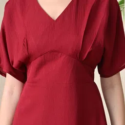 Sleek Italia Kimono Sleeve Crepe A-Line Midi Dress image 5