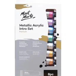 Mont Marte Metallic Acrylic Intro Set of 8 x 18ml-image-49