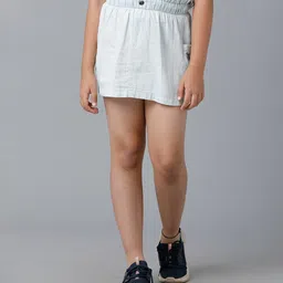 Under Fourteen Only Swirl Floral Embroidered Skirt - Blue-picture-18