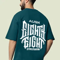 AUSK Typography Printed Round Neck Cotton Oversized T-shirt-picture-10
