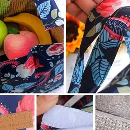 NFI essentials Adults Floral Printed Insulated Lunch bags Travel Accessory image 3
