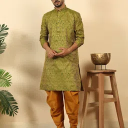 KRAFT INDIA Men Paisley Woven Design Festive Straight Kurta-picture-35