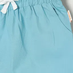 Milou Cotton Solid Folded Hem Design Shorts - Teal image 4