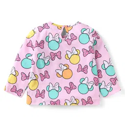 Babyhug Disney Single Jersey Knit Full Sleeves T-Shirts With Minnie Mouse Graphics Pack of 3 - Yellow Pink & Blue image 3