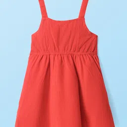 Babyhug Cotton Knit Full Sleeves Floral Printed Top with Pinafore - Floral image 3