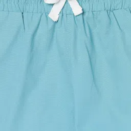Milou Cotton Solid Folded Hem Design Shorts - Teal image 5