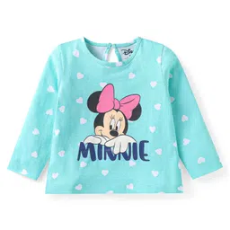Babyhug Disney Single Jersey Knit Full Sleeves T-Shirts With Minnie Mouse Graphics Pack of 3 - Yellow Pink & Blue image 4