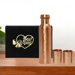 INTERNATIONAL GIFT Copper-Toned Set of 3 Copper Solid Water Bottle-image-60
