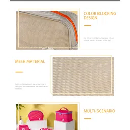 Uninest - Portable Versatile Travel Mesh Cosmetic Bag for Women (Orange) image 5