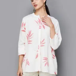 Melange by Lifestyle Off-White Floral Print Tunic-image-65