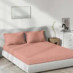 DDecor Pink Cotton 180 TC 120 GSM Double Bedsheet With 2 Pillow Cover-picture-42