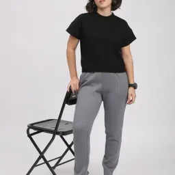 R&B Grey Viscose Mid Rise Trackpants image 3