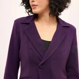 SALT Attire Purple Meryl Asymmetric Single Breasted Blazer image 5