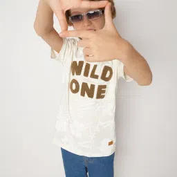 Jack & Jones Junior Off White Self Design T-Shirt image 5