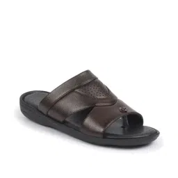 FAUSTO Men's Brown Thong Sandals image 2
