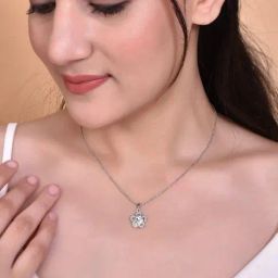 VOJ Silver Plated Flower Pandent Chain for Women-picture-29