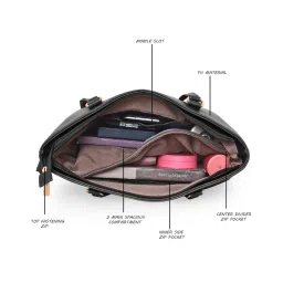 Pierre Cardin Black Solid Tote Handbag image 5