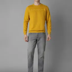 Louis Philippe Yellow Cotton Regular Fit Sweatshirt image 5