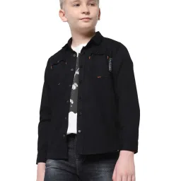 Jack & Jones Junior Black Cotton Regular Fit Full Sleeves Shirt image 5