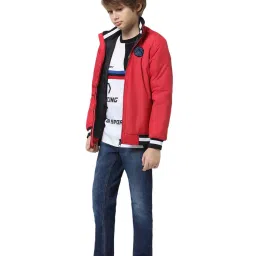 Jack & Jones Junior Boys White & Black Cotton Printed T-Shirt image 5