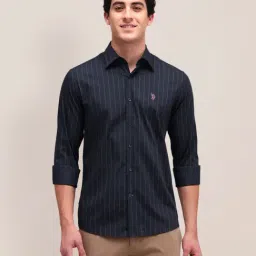 U.S. Polo Assn. Navy Regular Fit Striped Shirt-picture-44