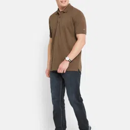 Octave Brown Regular Fit Polo T-Shirt image 5