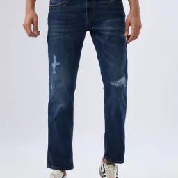 Spykar Dark Blue Cotton Regular Fit Jeans-image-31
