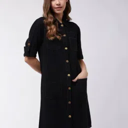 Miss Chase Black Full Sleeves Overcoat-picture-22
