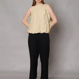 Zink London Light Beige Relaxed Fit Top-image-36