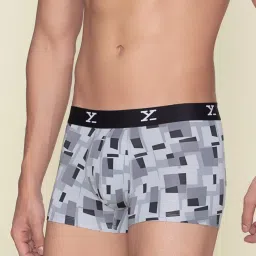 XYXX Prism Grey & Boxy Grey Slim Fit Printed Trunks - Pack Of 2 image 5