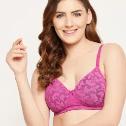 Clovia Pink Non Wired Padded Full Coverage Bra-picture-42