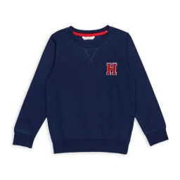 H by Hamleys Boys Navy Solid Full Sleeves Sweatshirt-picture-15