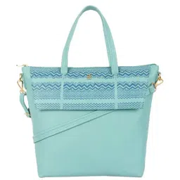 Baggit Blue Printed Medium Tote Handbag-image-94